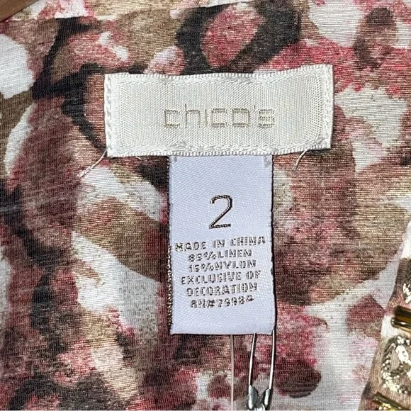 NWT CHICO'S Bernita Animal Pattern Caliente Coral Open Jacket - Picture 4 of 13